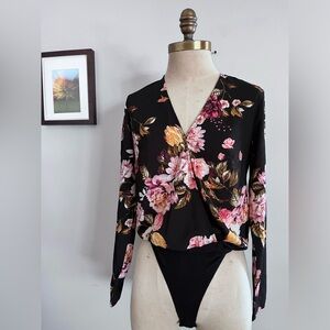 Rampage Floral Bodysuit Blouse